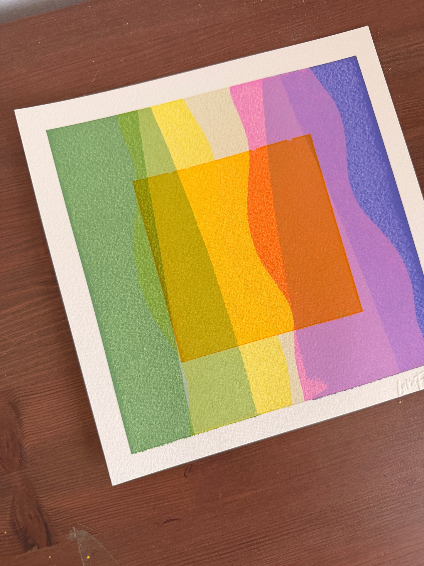Orange square - 8x8”